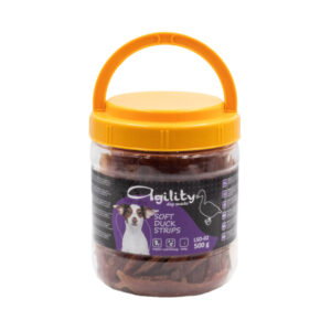 AGILITY Fâșii, XS-XL, Rață, găletușa recompense câini, 500g