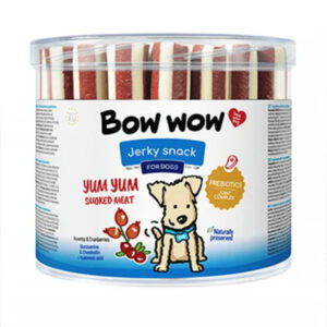BOW WOW Jerky Snack Smoked Meat, S-XL, Carne, găletușa recompense câini, 35buc, 1400g
