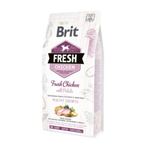 BRIT Fresh Healthy Growth Puppy & Junior S-XL, Pui cu Cartof, hrană uscată conținut redus cereale câini junior, 2.5kg