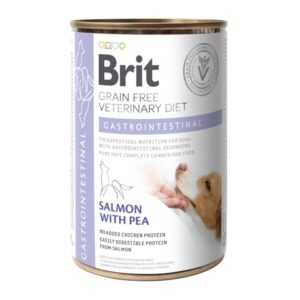 BRIT VD Gastrointestinal, XS-XL, Somon, dietă veterinară, conservă hrană umedă fără cereale câini, sistem digestiv, (în aspic), 400g
