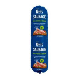 BRIT Premium, Pui și Vânat, salam hrană umedă conținut redus cereale câini, 800g