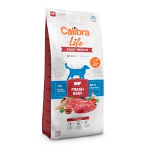 CALIBRA Life Adult Medium Fresh Beef, M, Vită, hrană uscată monoproteică câini, 2.5kg
