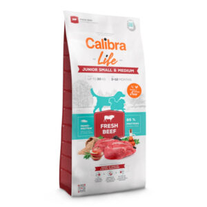 CALIBRA Life Junior Small & Medium Fresh Beef, XS-S, Vită, hrană uscată monoproteică câini junior, 12kg