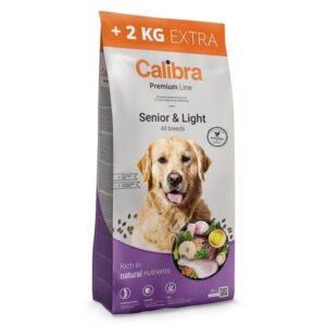 CALIBRA Premium Line Senior & Light, XS-XL, Pui, hrană uscată câini senior, obezitate, pachet economic, 14kg