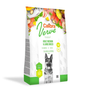 CALIBRA Verve GF Adult Medium & Large Breed, M-XL, Somon și Hering, hrană uscată fără cereale câini, 2kg