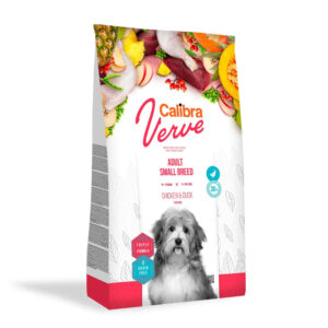 CALIBRA Verve GF Adult Small Breed, XS-S, Pui și Rață, hrană uscată fără cereale câini, 1.2kg