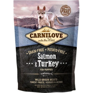CARNILOVE Junior S-XL, Somon și Curcan, hrană uscată fără cereale câini junior, 1.5kg