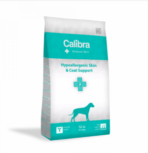 CALIBRA Veterinary Diets Hypoallergenic Skin & Coat Support, XS-XL, Somon, dietă veterinară, hrană uscată câini, piele & blană, alergii, 12kg