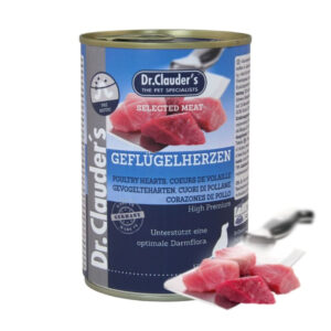 DR. CLAUDER’S Selected Meat, XS-XL, Inimi de Pui conservă hrană umedă câini, (în suc propriu), 400g