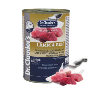 DR. CLAUDER’S Selected Meat, XS-XL, Miel Orez conservă hrană umedă câini, (în suc propriu), 400g