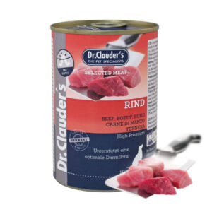 DR. CLAUDER’S Selected Meat, XS-XL, Vită conservă hrană umedă fără cereale câini, (în suc propriu), 400g