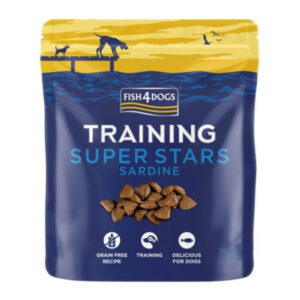 FISH4DOGS Training Superstars, XS-XL, Sardine, punguță recompense fără cereale câini, 150g