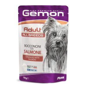 GEMON All Breeds, XS-XL, Somon, plic hrană umedă fără cereale câini, (în aspic), bax, 100g x 24buc