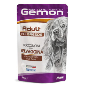 GEMON All Breeds, XS-XL, Vânat, plic hrană umedă fără cereale câini, (în aspic), bax, 100g x 24buc