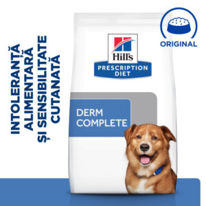 HILL’S Prescription Diet Derm Complete, dietă veterinară câini, hrană uscată, afecțiuni dermatologice HILL’S Prescription Diet Derm Complete, dietă veterinară câini, hrană uscată, piele & blana, 4kg