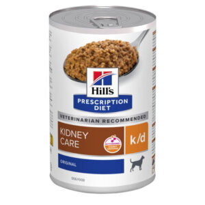 HILL’S Prescription Diet K/D, XS-XL, Pui, dietă veterinară, conservă hrană umedă câini, sistem renal, (pate), 350g