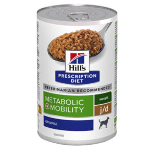 HILL’S Prescription Diet Metabolic + Mobility, XS-XL, Pui, dietă veterinară, hrană umedă câini, obezitate, sistem articular, (pate), 370g