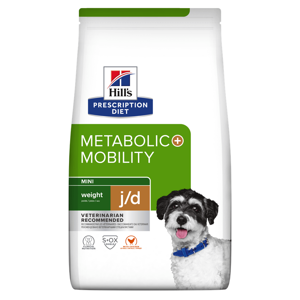 HILL'S Prescription Diet Metabolic + Weight Mini, dietă veterinară câini, hrană uscată, afecțiuni metabolice (obezitate) HILL'S Prescription Diet Metabolic + Mobility Mini, dietă veterinară câini, hrană uscată, metabolism (obezitate si diabet), sistem ar