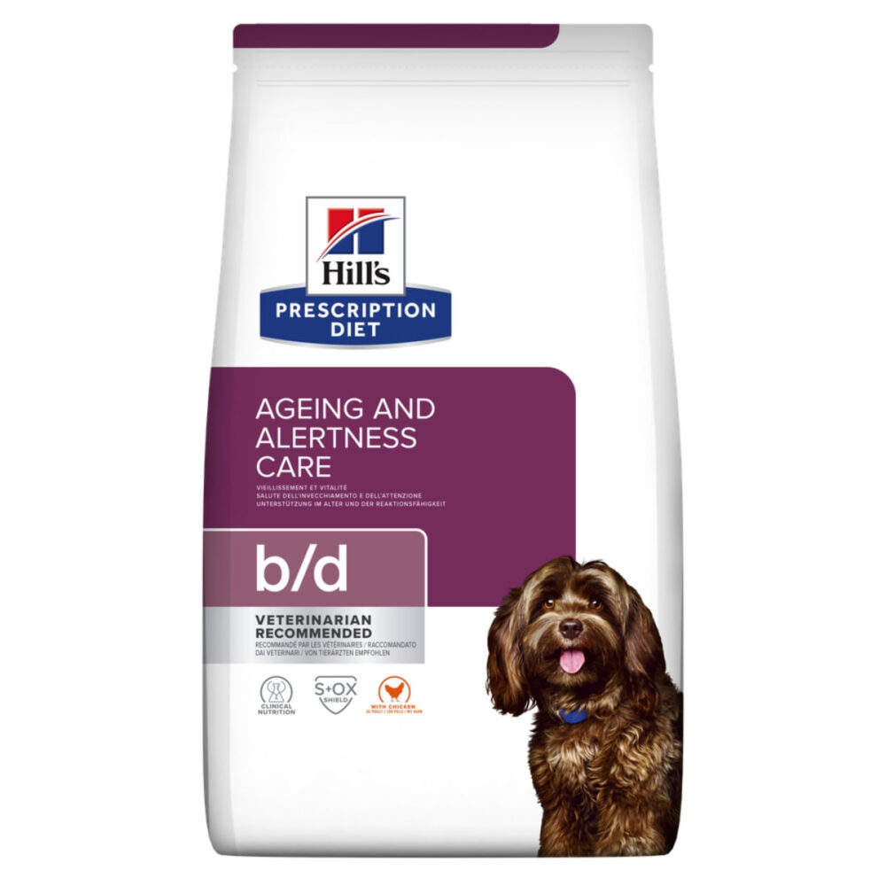 HILL'S Prescription Diet b/d Ageing and Alertness Care, Pui, dietă veterinară câini senior, hrană uscată, 12kg