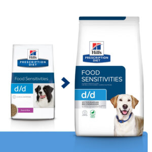 HILL’S Prescription Diet d/d Food Sensitivities, Rață cu Orez, dietă veterinară câini, hrană uscată, sensibilități digestive HILL’S Prescription Diet d/d Food Sensitivities, Rață cu Orez, dietă veterinară câini, hrană uscată, piele si blana, sistem dige