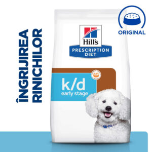 HILL’S Prescription Diet k/d Kidney Care Early Stage, dietă veterinară câini, hrană uscată, afecțiuni renale HILL’S Prescription Diet k/d Kidney Care Early Stage, dietă veterinară câini, hrană uscată, sistem renal, 12kg