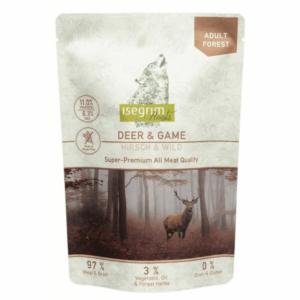 ISEGRIM, XS-XL, Căprioară și Vânat, plic hrană umedă fără cereale câini, (în sos), 410g