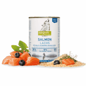 ISEGRIM, XS-XL, Somon, conservă hrană umedă fără cereale câini, (în sos), 800g