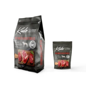 KUDO Medium And Maxi Breed, M-XL, Vită și Miel, hrană uscată conținut redus cereale câini, presată la rece, 12kg