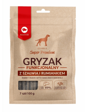 MACED Recompense pentru caini, cu iepure, salvie si musetel 100 g