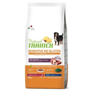 NATURAL TRAINER Speciality Nutrition Sensitive, M-XL, Rață, hrană uscată monoproteică câini, sistem digestiv, 12kg
