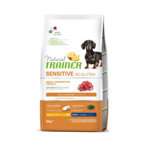 NATURAL TRAINER Speciality Nutrition Sensitive, XS-S, Miel, hrană uscată monoproteică câini, sistem digestiv, 2kg