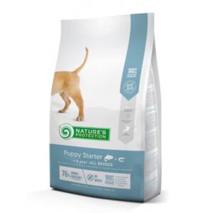 NATURES PROTECTION Puppy Starter, XS-XL, Somon și Krill, hrană uscată câini junior, 18kg