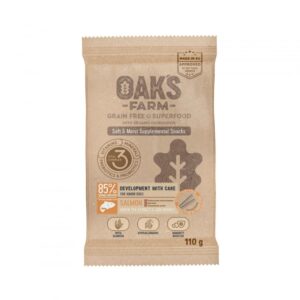 OAK’S FARM Development with Care, Somon, punguță recompense funcționale fără cereale câini junior, 110g