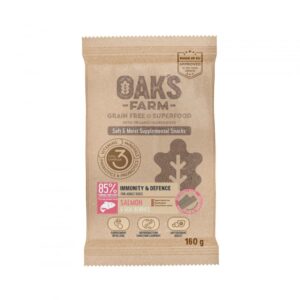 OAK’S FARM Immunity & Defense, Somon, punguță recompense funcționale fără cereale câini, imunitate, 160g