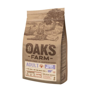 OAK’S FARM Mini Adult, XS-S, Miel, hrană uscată fără cereale câini, 6.5kg