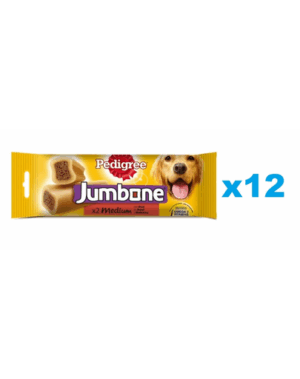 PEDIGREE Jumbone 12×180 g snack pentru caini rasa medie, cu vita