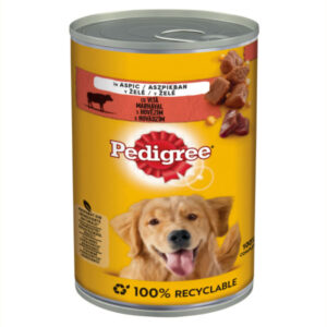 PEDIGREE, XS-XL, Vită și Pasăre, conservă hrană umedă câini, (în aspic), 400g