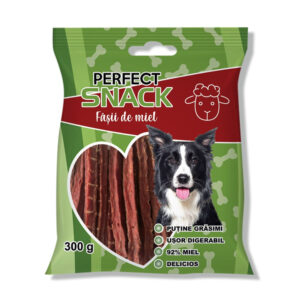 PERFECT SNACK Fâșii, XS-XL, Miel, punguță recompense câini, 300g