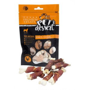 PET’S DESSERT Bone & Chicken, XS-XL, Pui, punguță recompense fără cereale câini, 500g