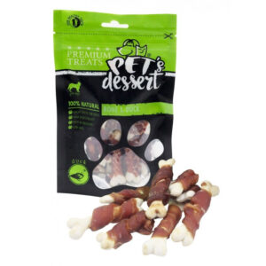PET’S DESSERT Bone & Duck, XS-XL, Rață, punguță recompense fără cereale câini, 500g