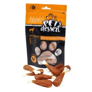 PET’S DESSERT Drumsticks, XS-XL, Pui, punguță recompense fără cereale câini, 500g