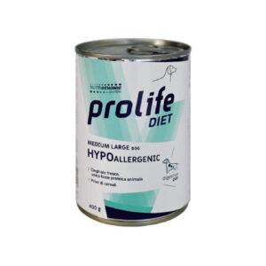 PROLIFE Diet Hypoallergenic, M-XL, Mistreț, dietă veterinară, conservă hrană umedă fără cereale câini, alergii, (în aspic), 400g