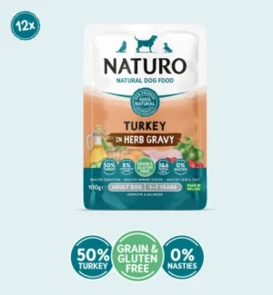 Pouch Naturo Dog Adult GrainGluten Free Curcan in Sos 100 Gr
