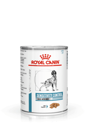 ROYAL CANIN VD Sensitivity Control Rata & Orez, XS-XL, dietă veterinară, conservă hrană umedă câini, afecțiuni dermatologice, (pate), 410g