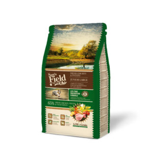 SAM’S FIELD Fresh Junior Large Breed, L-XL, Pui și Cartofi, hrană uscată conținut redus cereale câini junior, 2.5kg