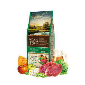 SAM’S FIELD Junior Large Breed, L-XL, Miel, hrană uscată conținut redus cereale câini junior, 13kg