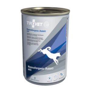 TROVET Dog Hypoallergenic RRD, Iepure, dietă veterinară câini, conservă hrană umedă, afecțiuni digestive si dermatologice, (pate), 400g