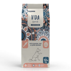 VIDA SUPER, M-XL, Somon, Pește și Legume, hrană uscată câini, 12kg