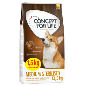 12 + 1,5kg Medium Sterilised Medium Sterilised Concept for Life Câini