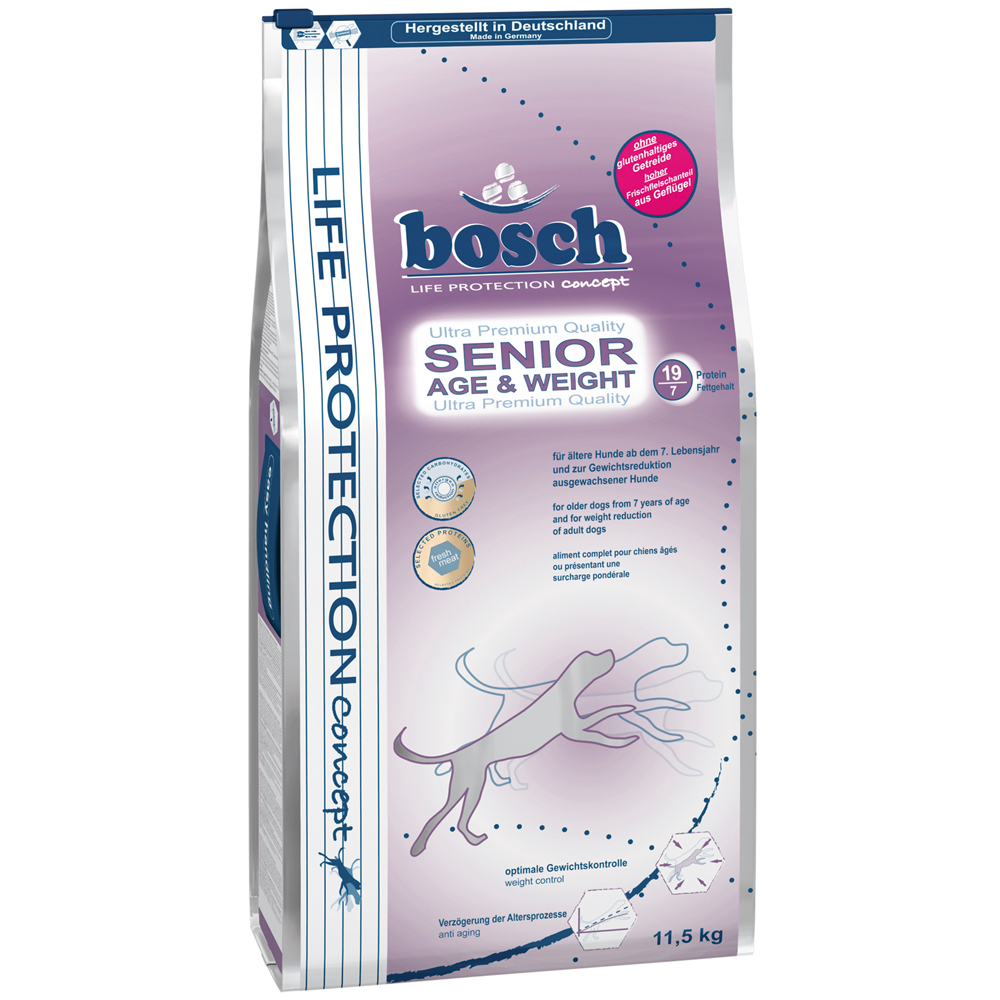 12,5kg Senior + 11,5 kg Senior Age & Weight bosch hrană uscată câini
